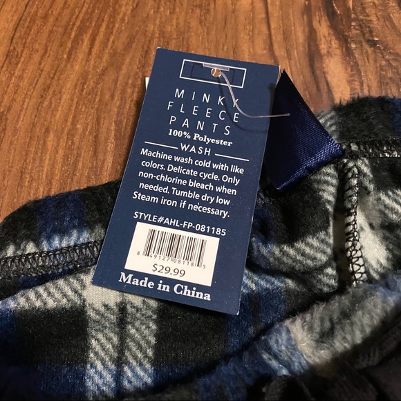 Essential Loungewear Minky Fleece Men’s Blue Pants - Picture 3 of 3